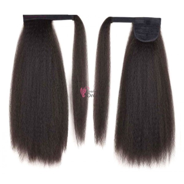 Extensie de par coada Afro Kinky tip Mesa cu Snur de 60 cm Cod K888-4# Saten Inchis